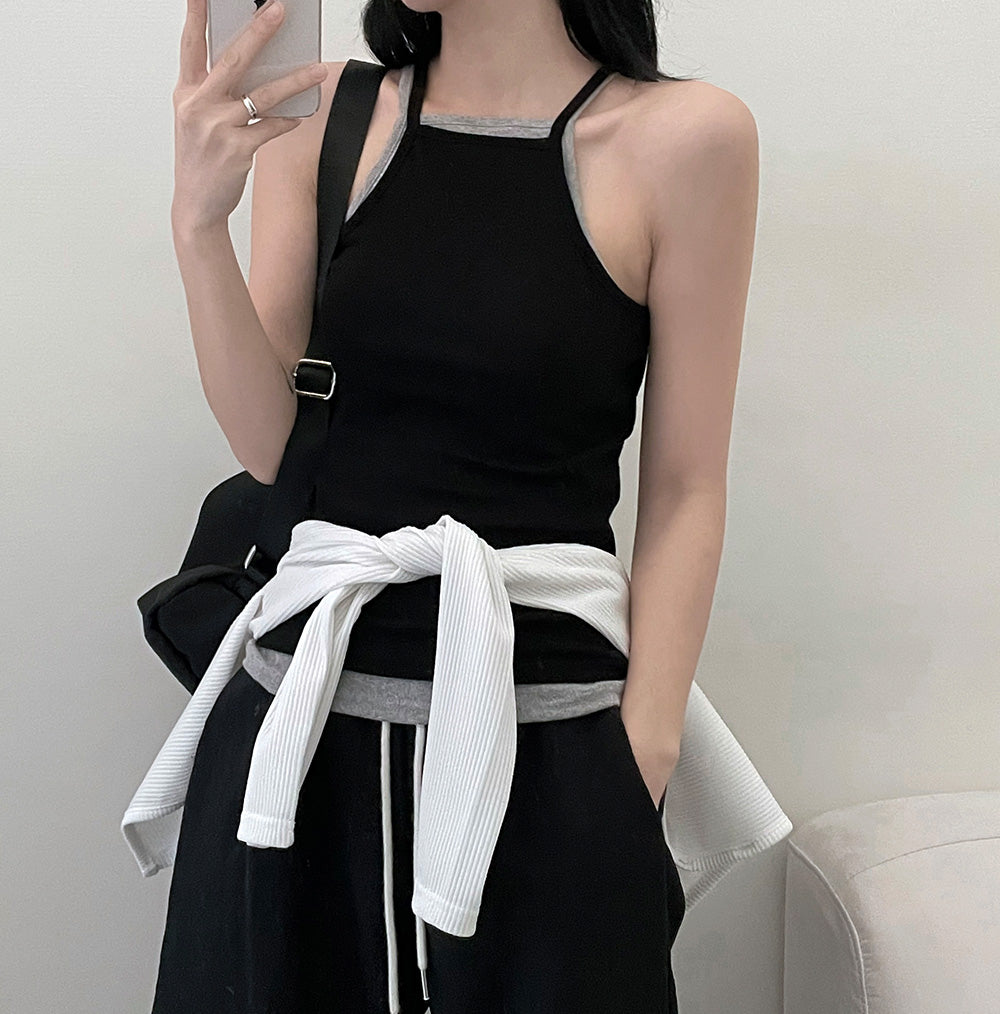 【現貨黑】🥂韓製微性感入膊吊帶背心