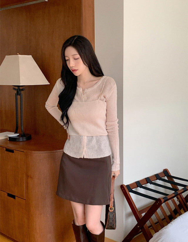 ✨秋日必備！兩件套針織背心＋開衫套裝✨