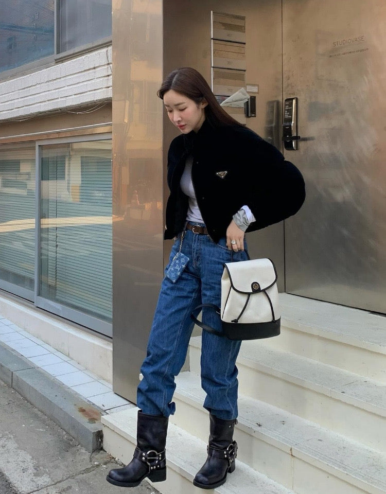 Depound town bag (backpack) - herringbone ivory-🥐法式水桶後背包