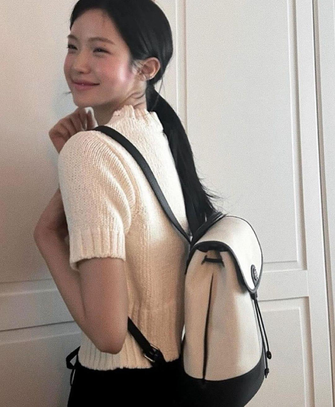 Depound town bag (backpack) - herringbone ivory-🥐法式水桶後背包