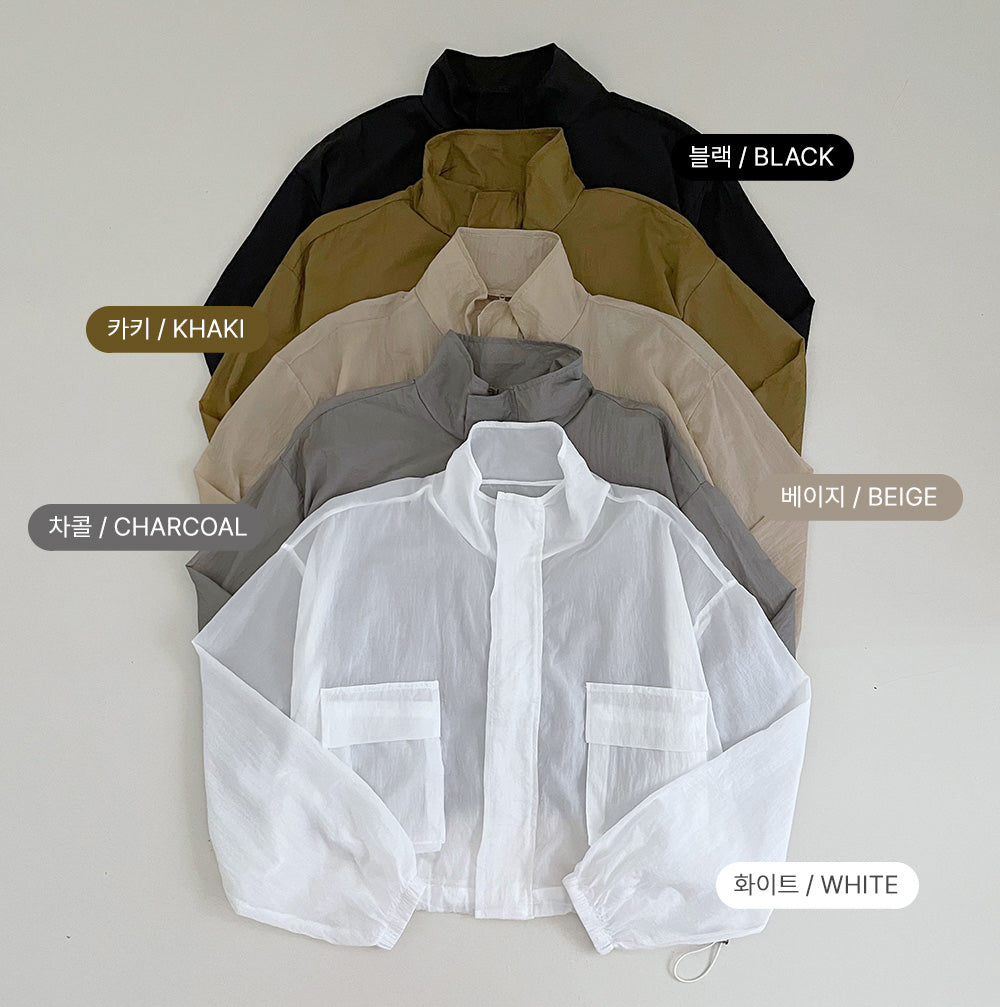 [薄材質/5色！]🍨工裝口袋透明尼龍外套