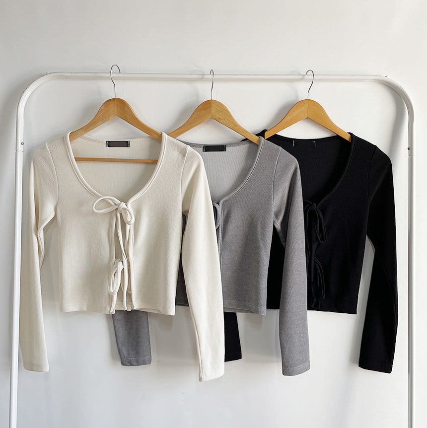 【現貨白黑】✨軟糯雙蝴蝶結cardigan✨