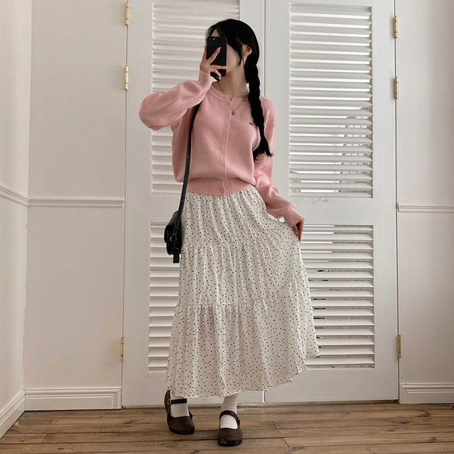 🍰波點蓬蓬百褶長裙