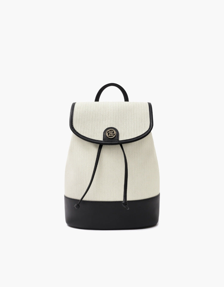 Depound town bag (backpack) - herringbone ivory-🥐法式水桶後背包