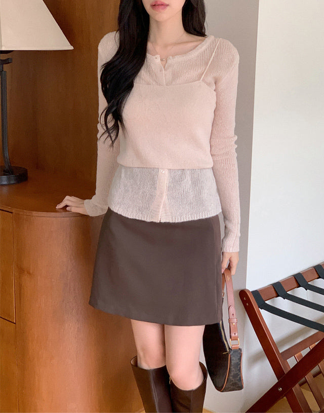 ✨秋日必備！兩件套針織背心＋開衫套裝✨