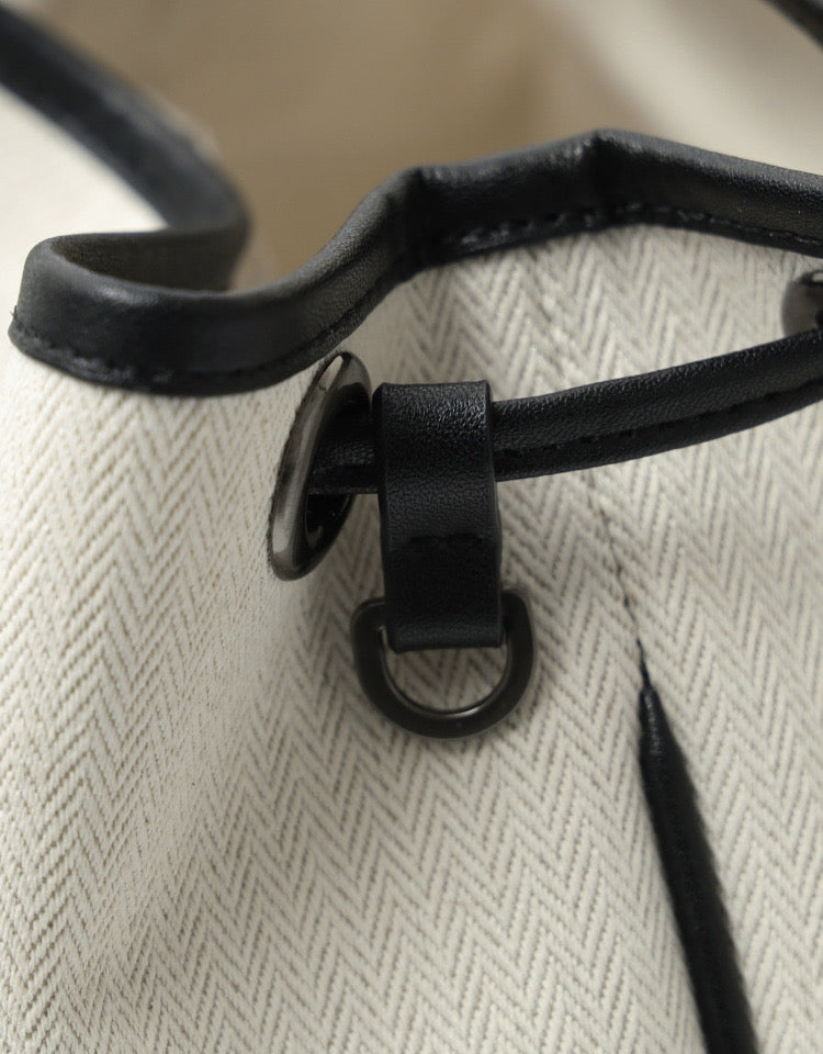 Depound town bag (backpack) - herringbone ivory-🥐法式水桶後背包