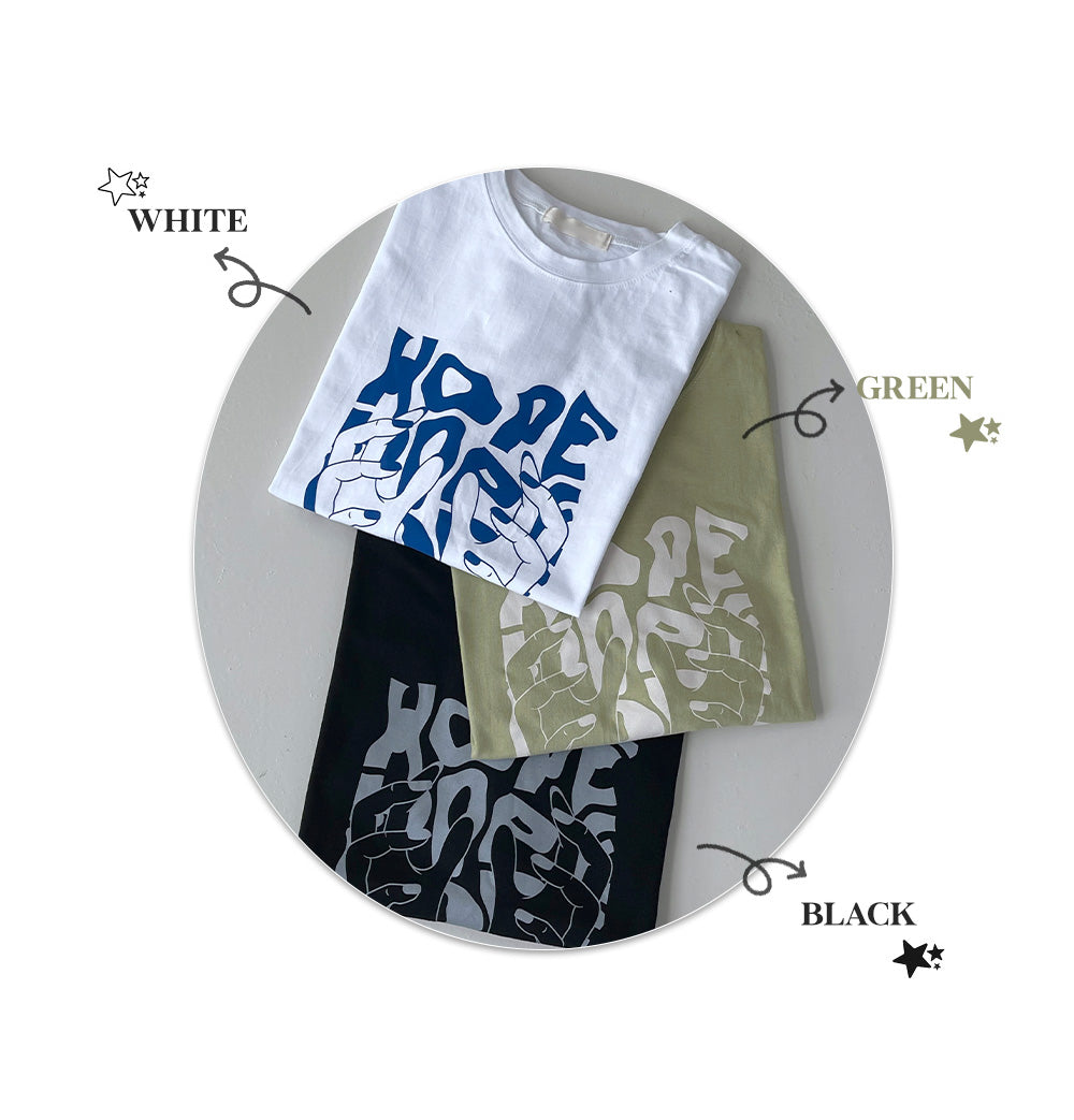 【現貨黑】🎻復古Hope刻字印花寬鬆短袖T恤