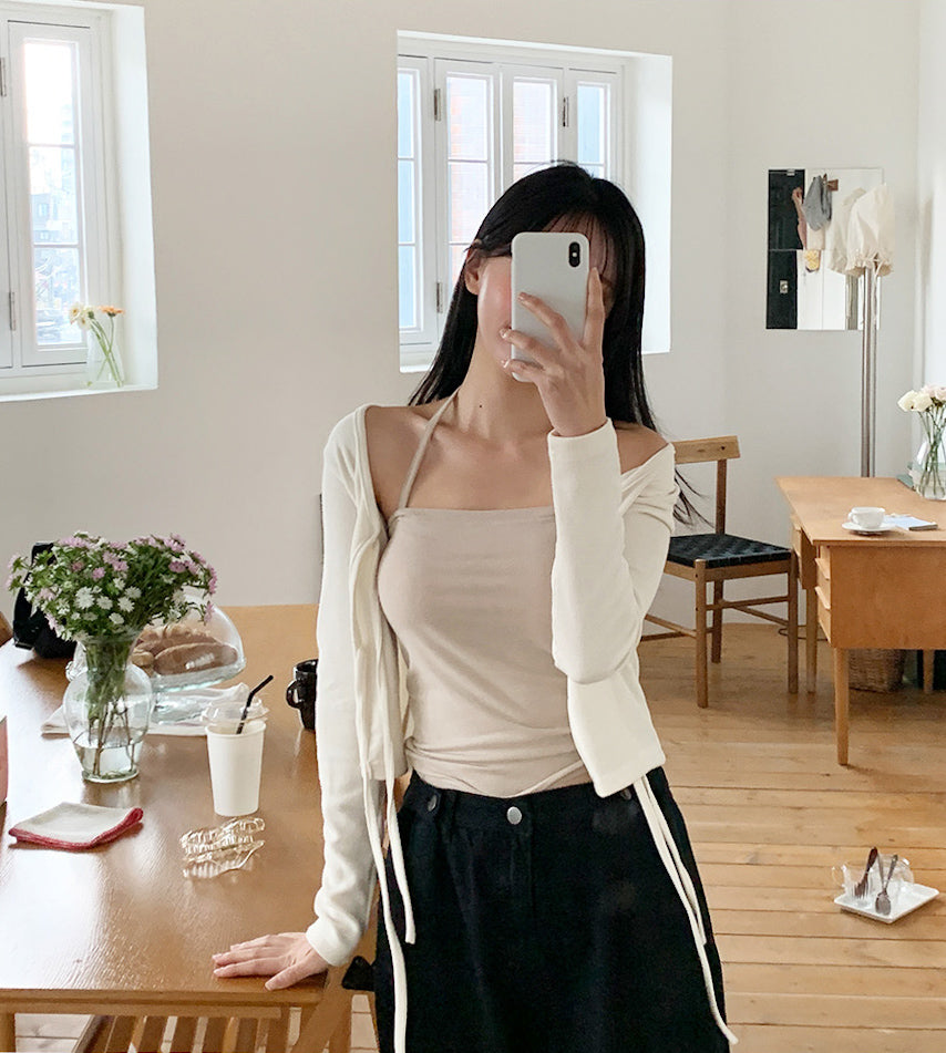 【現貨白黑】✨軟糯雙蝴蝶結cardigan✨