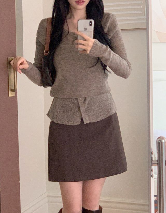 ✨秋日必備！兩件套針織背心＋開衫套裝✨