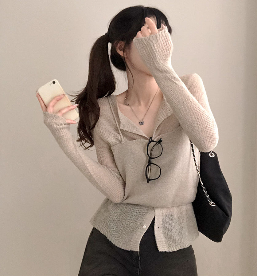 ✨秋日必備！兩件套針織背心＋開衫套裝✨