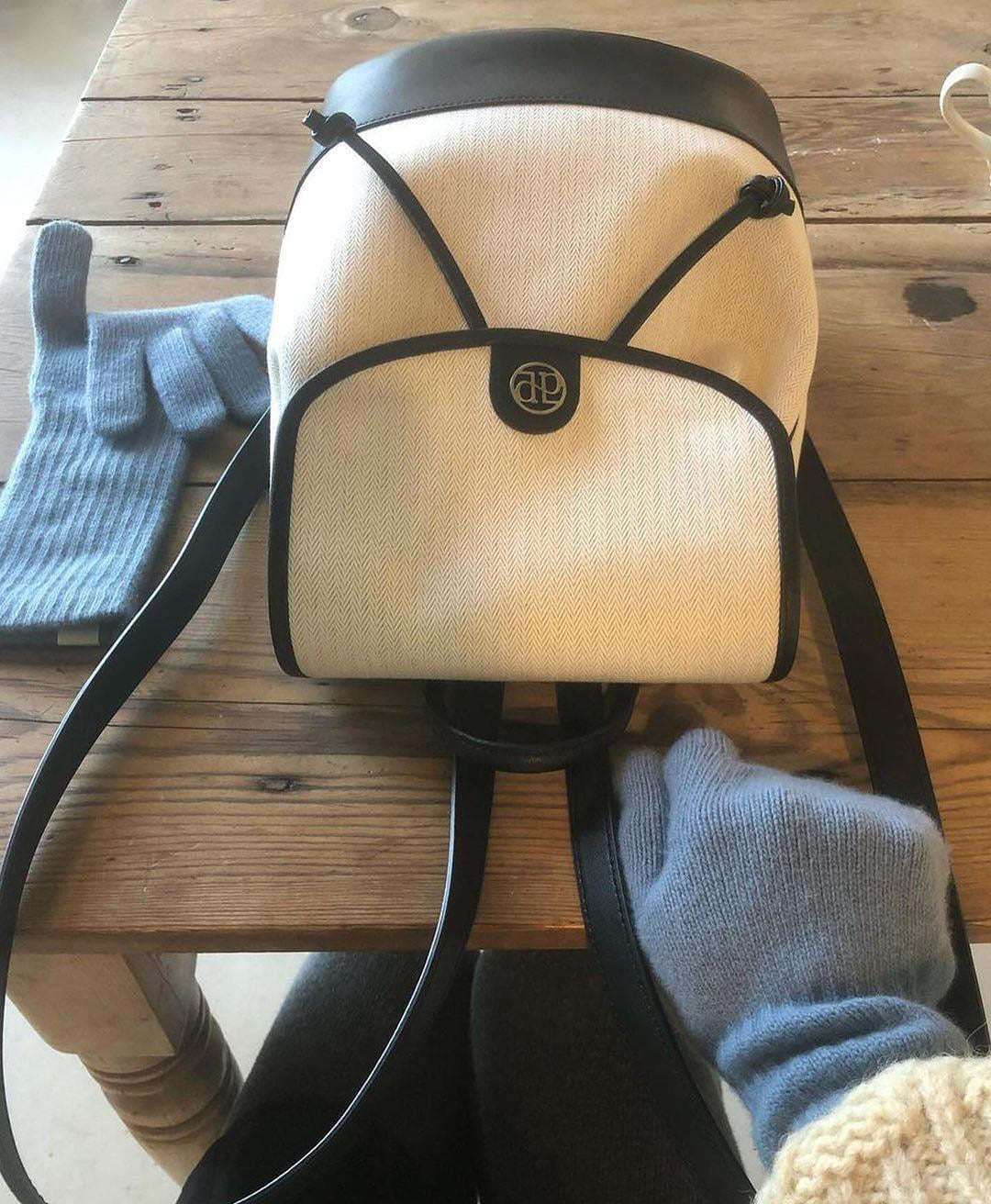 Depound town bag (backpack) - herringbone ivory-🥐法式水桶後背包