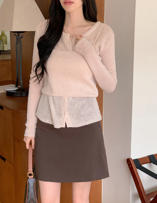 ✨秋日必備！兩件套針織背心＋開衫套裝✨