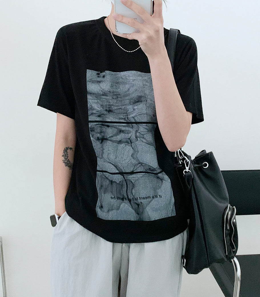 【現貨白】⛲️水光印花短袖T恤