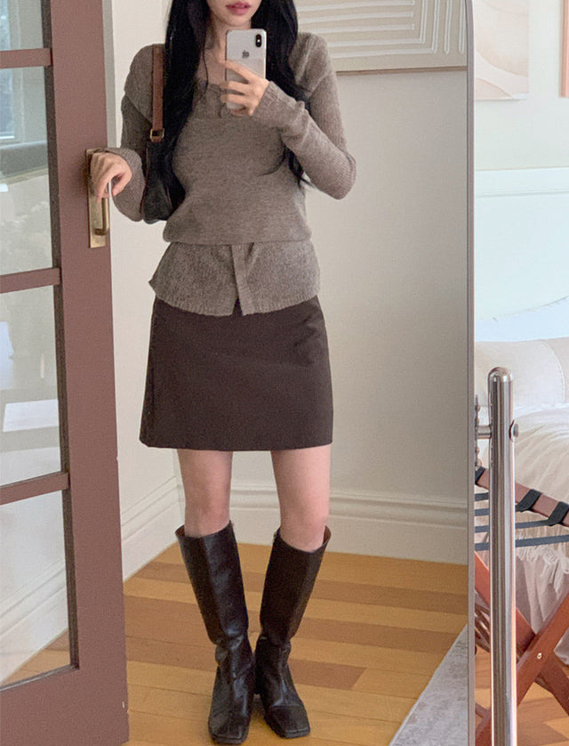 ✨秋日必備！兩件套針織背心＋開衫套裝✨