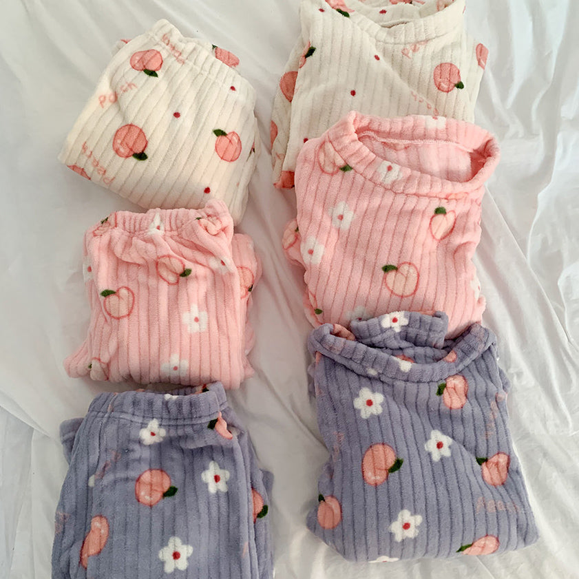 【柔軟】🍑桃子蜜桃絨睡衣套裝