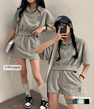 【現貨黑褲】韓製🇰🇷圓標短袖T恤+短褲/迷你裙套裝