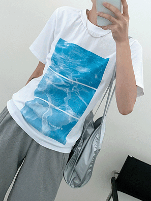 【現貨白】⛲️水光印花短袖T恤