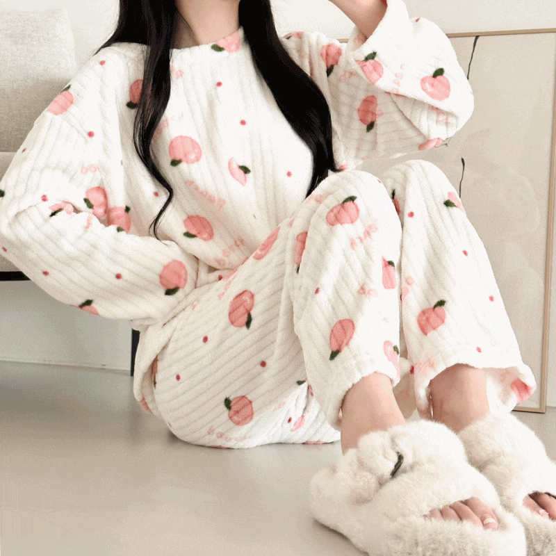 【柔軟】🍑桃子蜜桃絨睡衣套裝