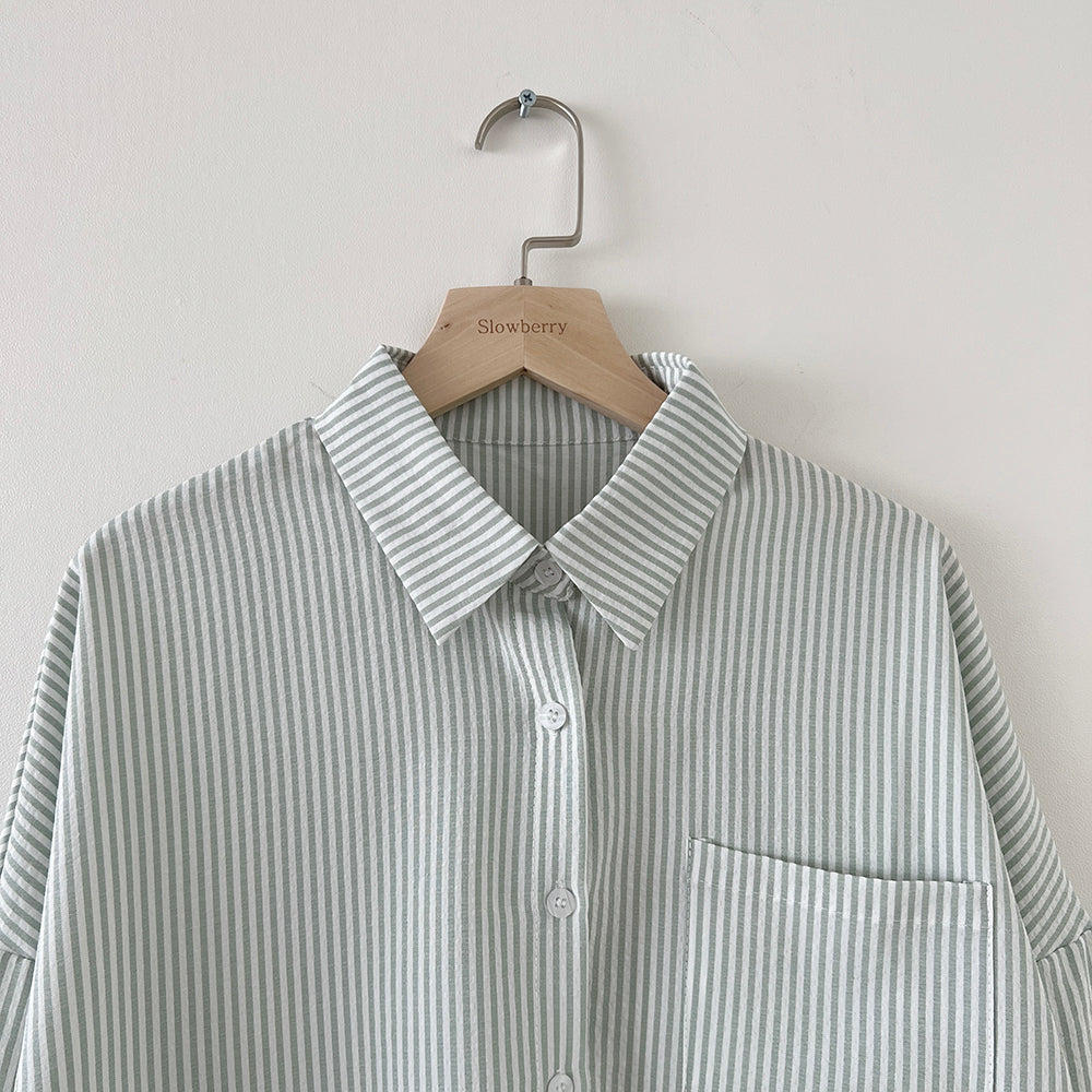 韓製🇰🇷條紋寬鬆恤衫