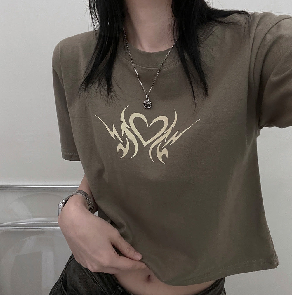 🤎韓製心形印花短袖T恤