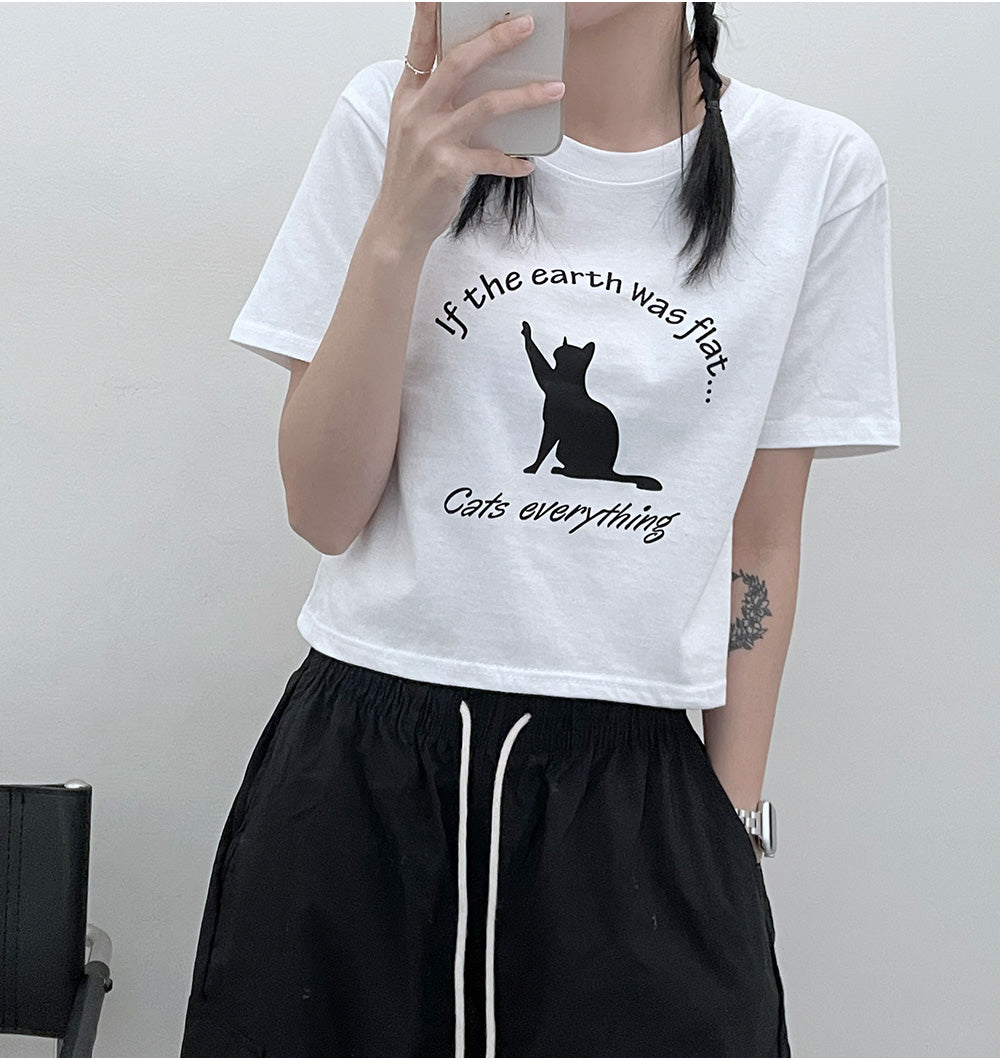 韓製🐈‍⬛If Cats印花短袖T恤