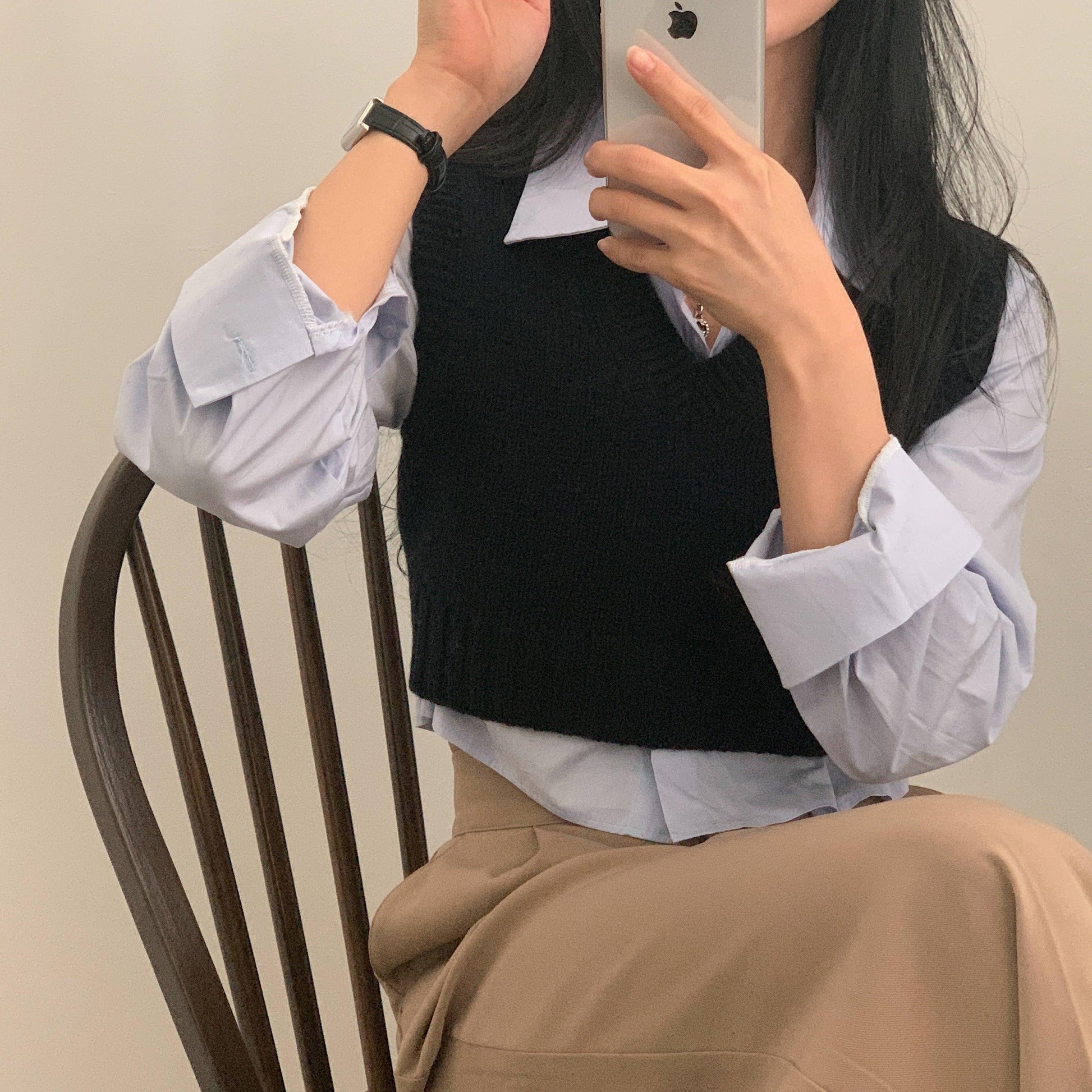 【現貨beige/好面料！】素色口袋短款恤衫(4color) - IKIMSTORE