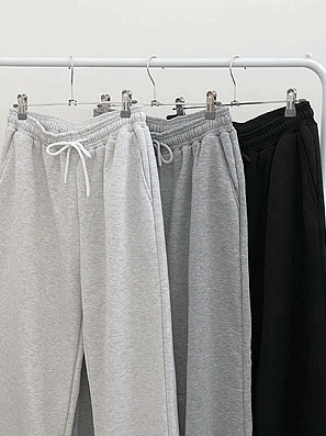 【兩種長度&大碼/拉絨版】寬筒鬆緊腰綁帶休閒褲（3色） - IKIMSTORE