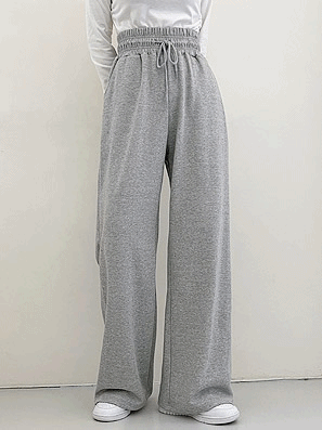 【2種長度選擇！】韓製綁帶寬鬆棉質長褲<KR> - IKIMSTORE