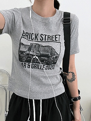 韓製Street羅紋短袖T恤<KR> - IKIMSTORE