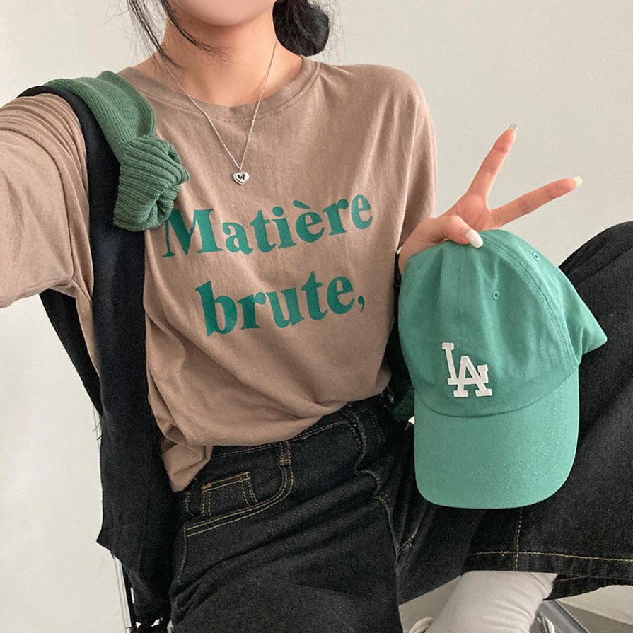 韓製Matière brute,印字長袖T恤<KR> - IKIMSTORE