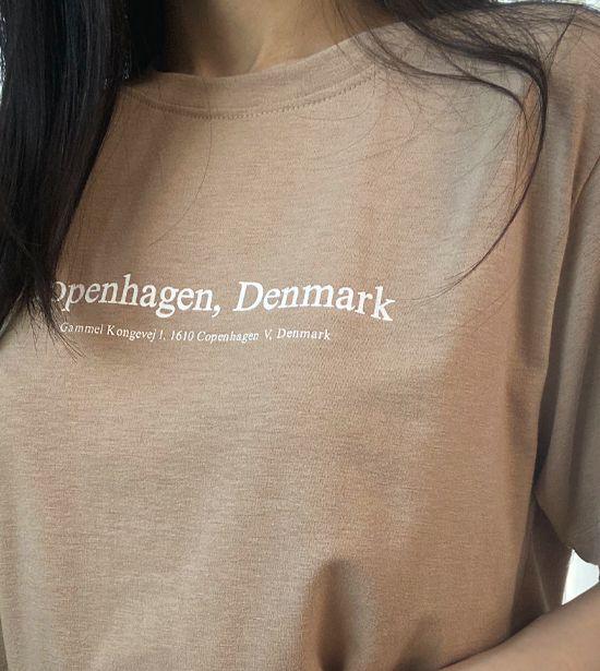 Copenhagen字母短袖T恤<KR> - IKIMSTORE