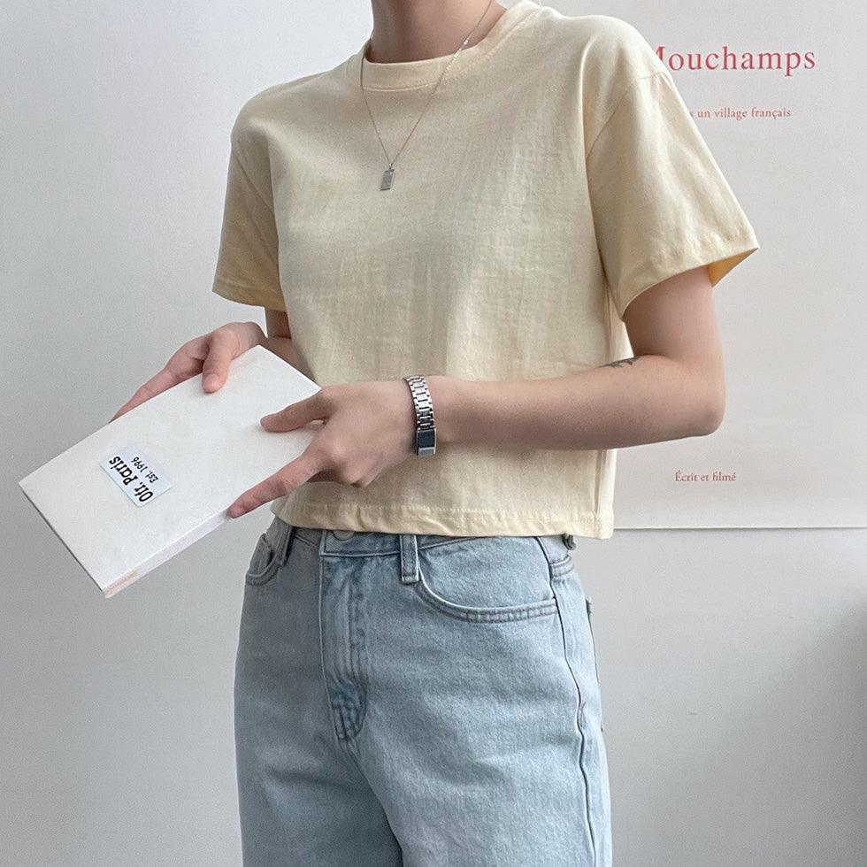 【14色！】韓製棉質短款T恤<KR> - IKIMSTORE