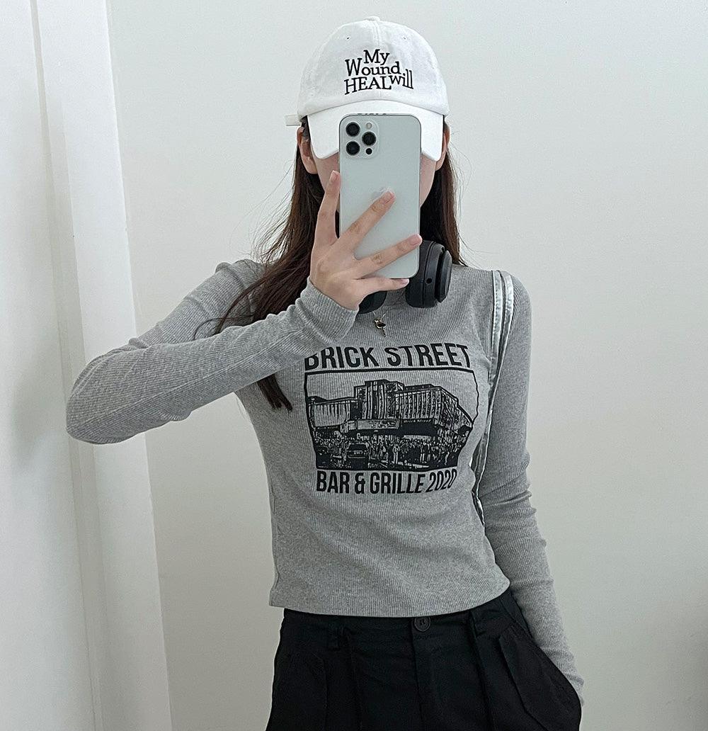 韓製Street羅紋長袖T恤<KR> - IKIMSTORE