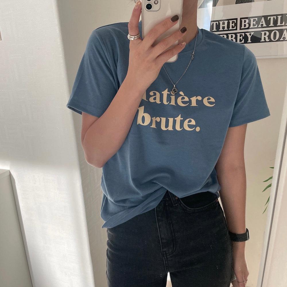 Matière brute.字母短袖T恤<KR> - IKIMSTORE