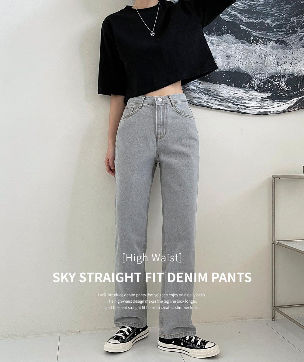 【Straight Fit！】韓製直筒六色牛仔褲<KR>(S-L) - IKIMSTORE