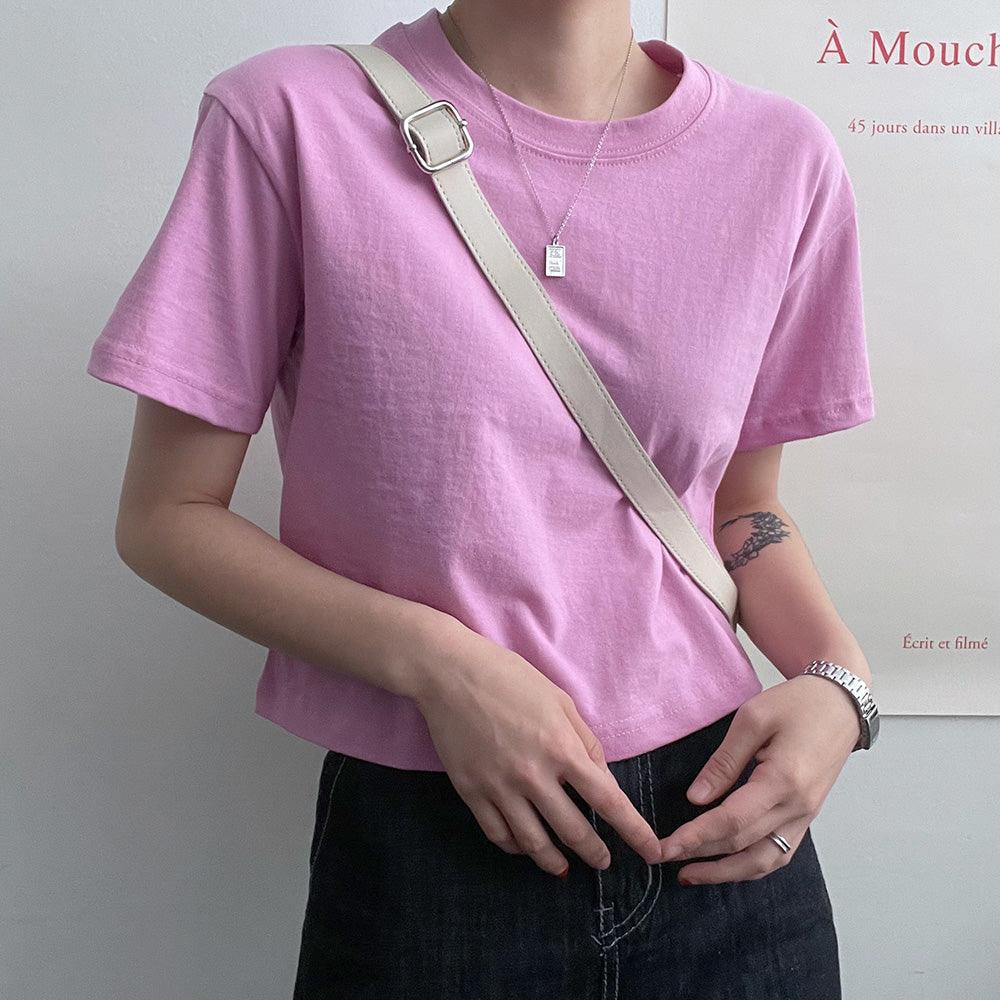【14色！】韓製棉質短款T恤<KR> - IKIMSTORE