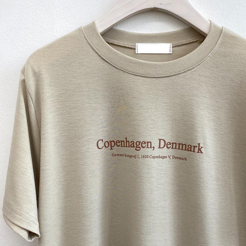 Copenhagen字母短袖T恤<KR> - IKIMSTORE