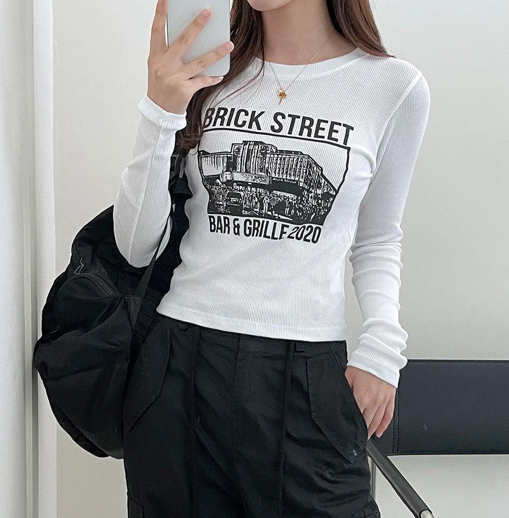 韓製Street羅紋長袖T恤<KR> - IKIMSTORE