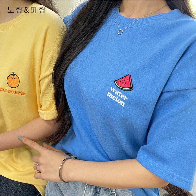 🇰🇷韓製水果刺繡短袖T恤<KR> - IKIMSTORE