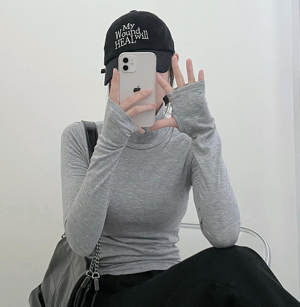 韓製冬季保暖高領T恤(7color)<KR> - IKIMSTORE
