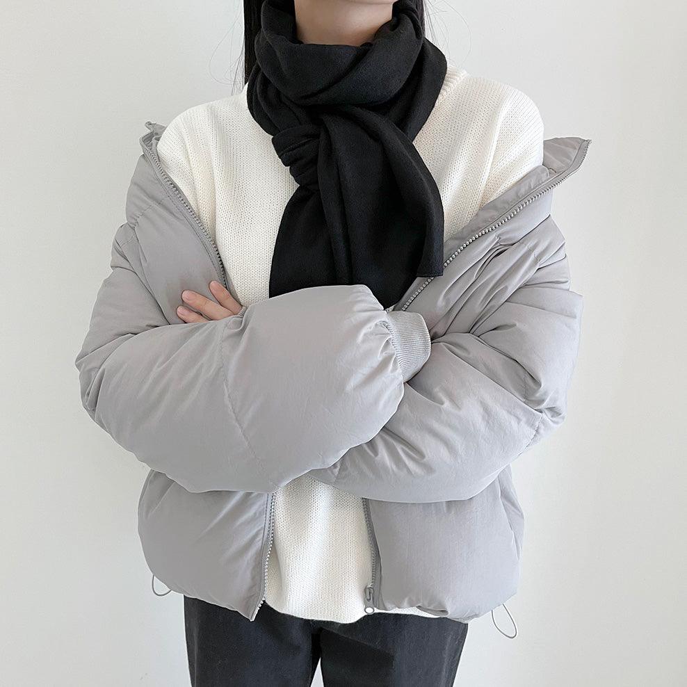 【現貨beige】暖乎乎♨️韓製冬季保暖素色頸巾<KR> - IKIMSTORE