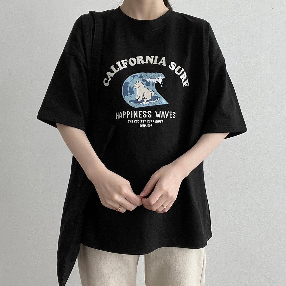【現貨黑】 California滑浪犬短袖T恤<KR> - IKIMSTORE