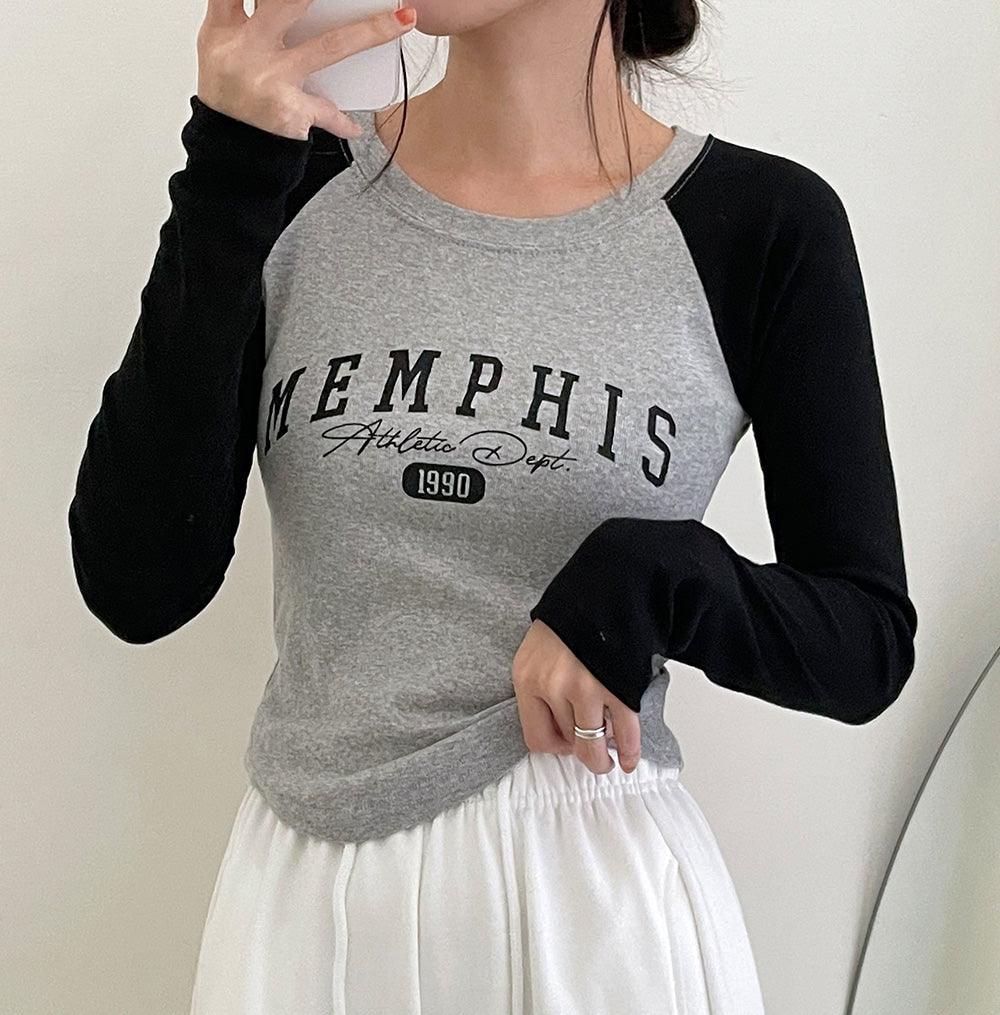 【現貨倒數！】韓製Memphis撞色插肩袖T恤<KR> - IKIMSTORE