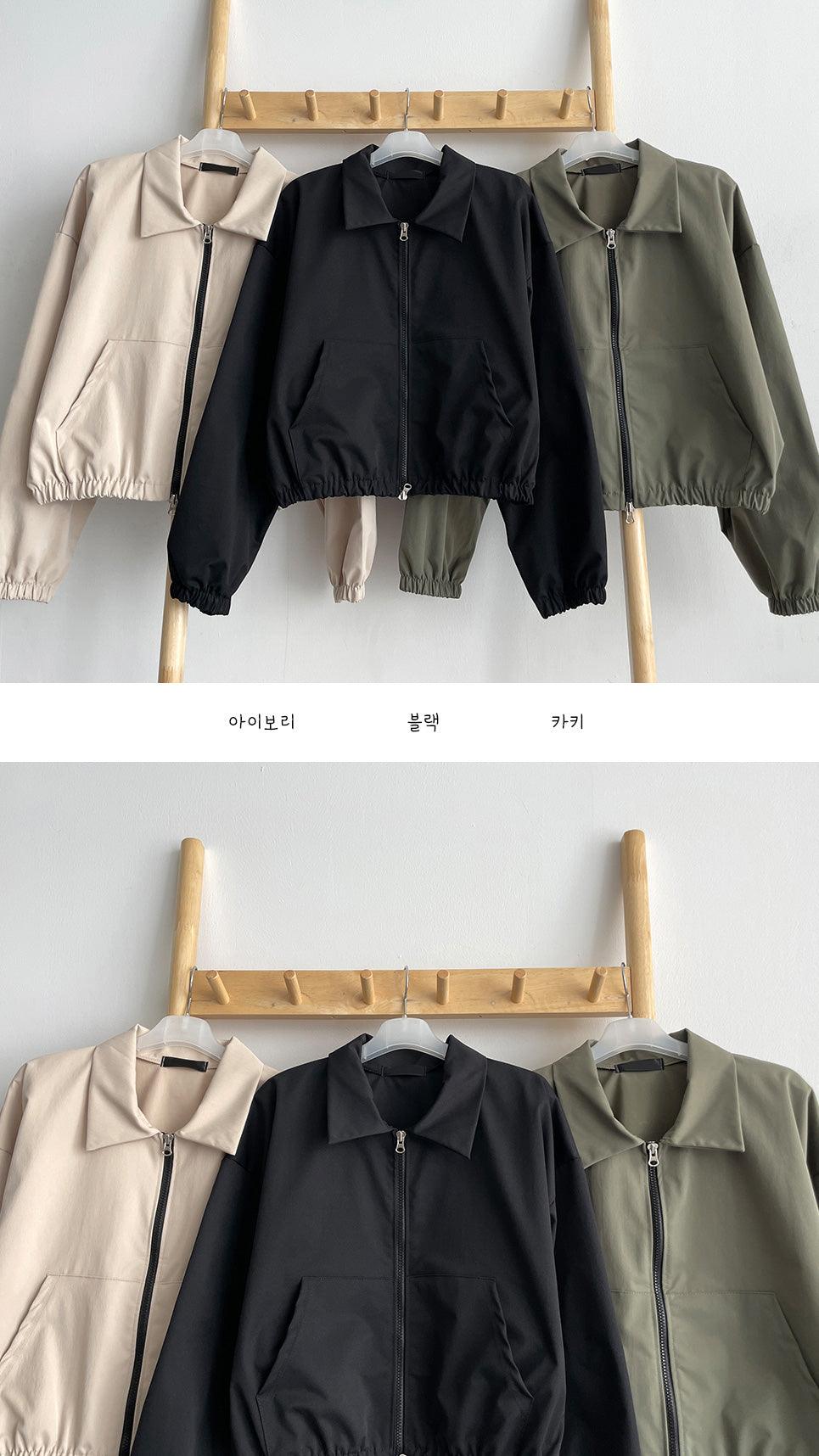 韓製雙向拉鍊翻領夾克外套<KR>(3color) - IKIMSTORE