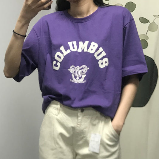 【現貨Purple】oversize海軍風短袖T恤 <KR> - IKIMSTORE