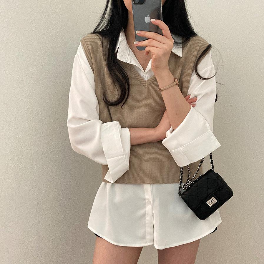 【現貨white, cream, navy】絲滑柔軟寬鬆恤衫(7color) - IKIMSTORE
