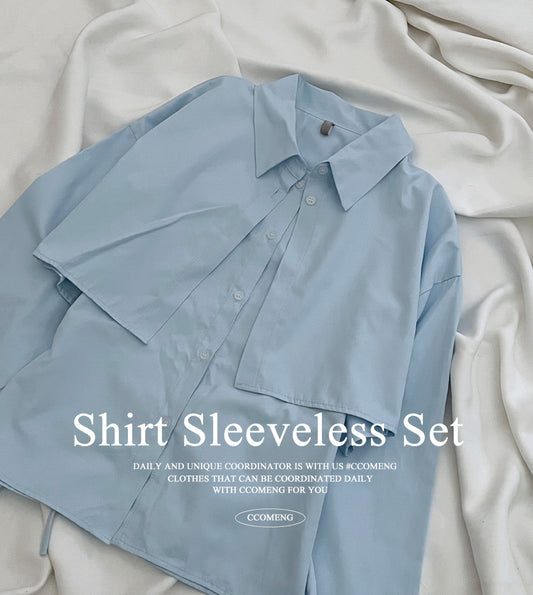 【SET】Bolero shirt+背心套裝